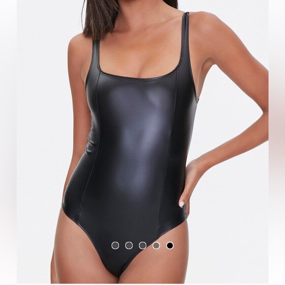 Faux leather tank bodysuit - Picture 1 of 10